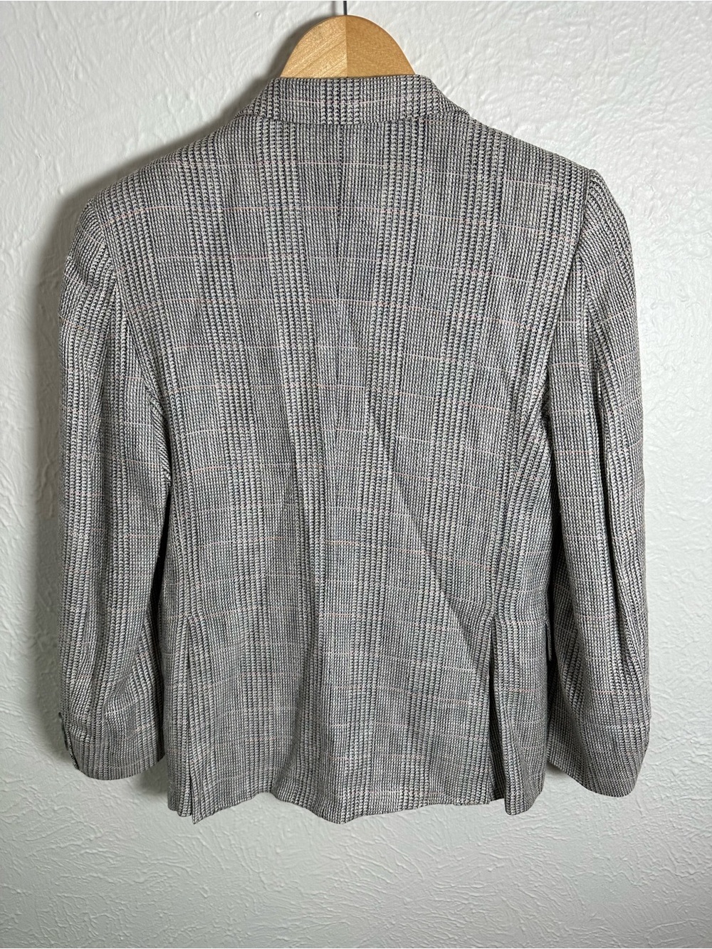Christian Dior Jeune Homme Vintage Wool Blazer 4-6 Gray Plaid Double Breasted - Picture 6 of 11